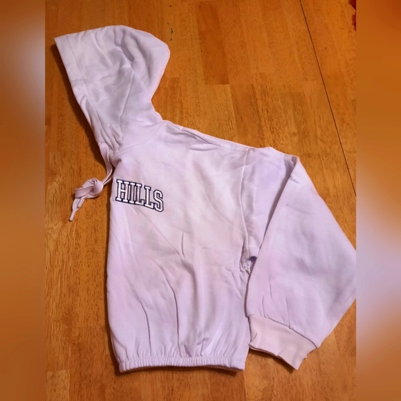 White Cropped Beverly Hills Hoodie - Picture 5 of 7